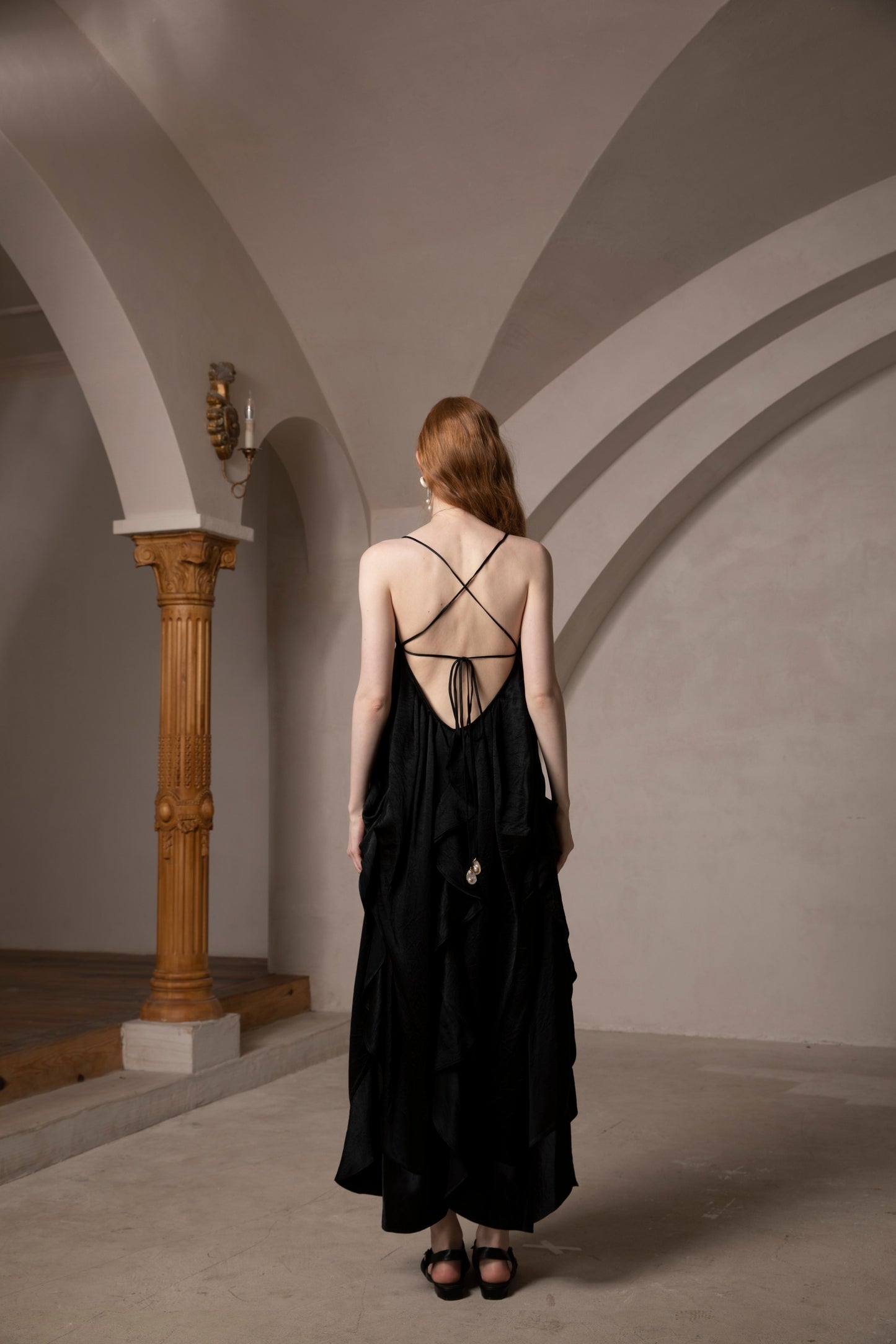 Black Backless Holiday Dress