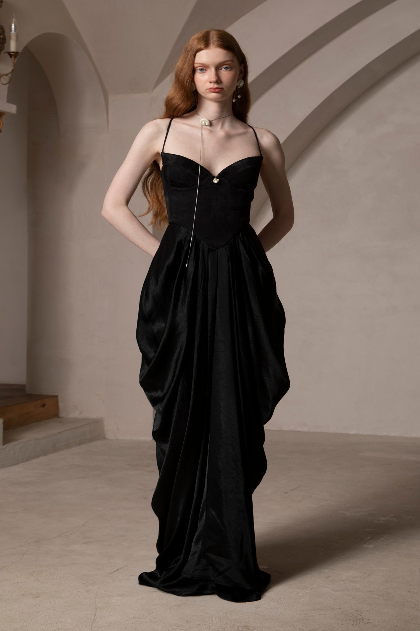 Vintage Black Backless Dress