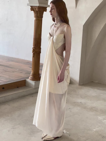 Cream Sheer Maxi Dress